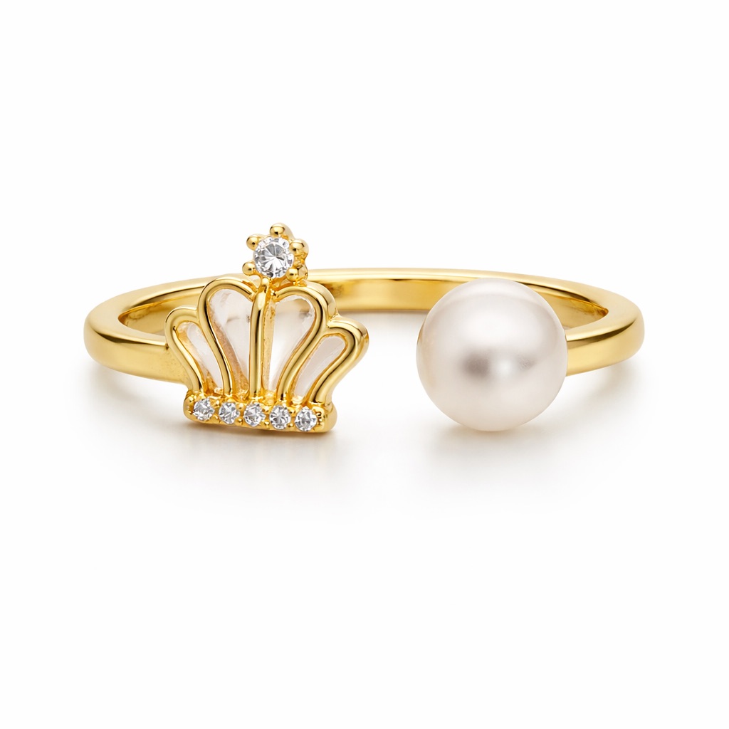 Natural Freshwater Pearl Crown Ring 50$